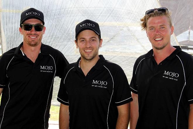 Mojo Wine Team (from left Rick Plain, James Ward, Phil Marshall)  © Frank Quealey /Australian 18 Footers League http://www.18footers.com.au